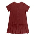 thumbnail image 5 of Vestido camisero holgado de verano con botones para mujer - Detalles de volantes, túnica informal - Tallas S-XL, 5 of 5