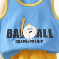 thumbnail image 4 of HCNTES Kids Little Boys' Clothing Sets,Casual Short Sleeve T-shirt and Short Sets Toddler Boys Summer Clothes 2pcs(Blue,5-6 Years), 4 of 4