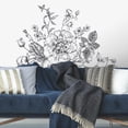 thumbnail image 3 of RoomMates Black and White Peony Sticker Muraux, 3 of 4