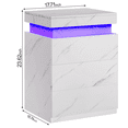 thumbnail image 3 of LED Nightstand with LED Lights, Beside Table with 3 Drawers for Bedroom Furniture, Modern End Side Table, White Marble, 3 of 6