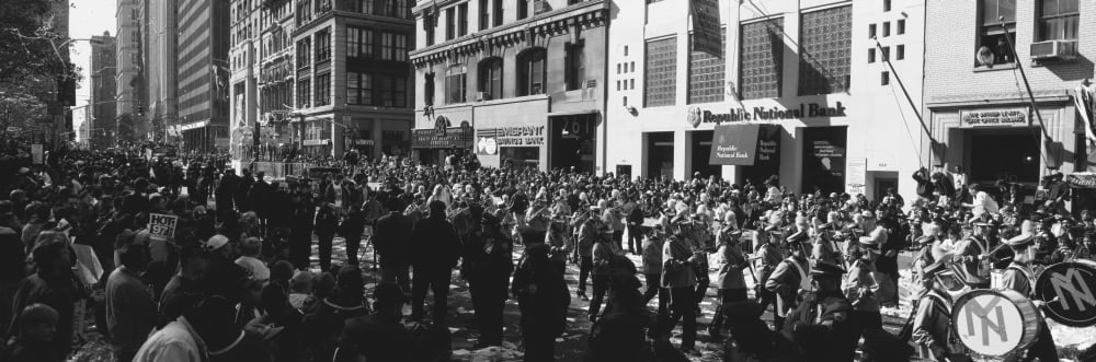 This is a Ticker Tape Parade for the New York Yankees This is celebrating that they were the 1998 World Champions The parade goes through the Canyon of Heroes Around 35 million people attended This sh