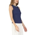 thumbnail image 4 of INSPIRE CHIC Women's Summer Sleeveless Top Casual Work Office Beaded Tank Blouses Tops XL Dark Blue, 4 of 5