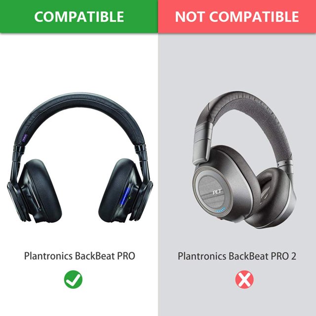 Almohadillas de espuma para auriculares Plantronics Backbeat Pro Bluetooth inalámbricos con cancelación de ruido (negro)