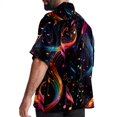 thumbnail image 3 of Note Men's Short Sleeve Hawaiian Poplin Shirt, Casual Printed Button Down Summer Beach Shirts - Unisex, 3 of 6