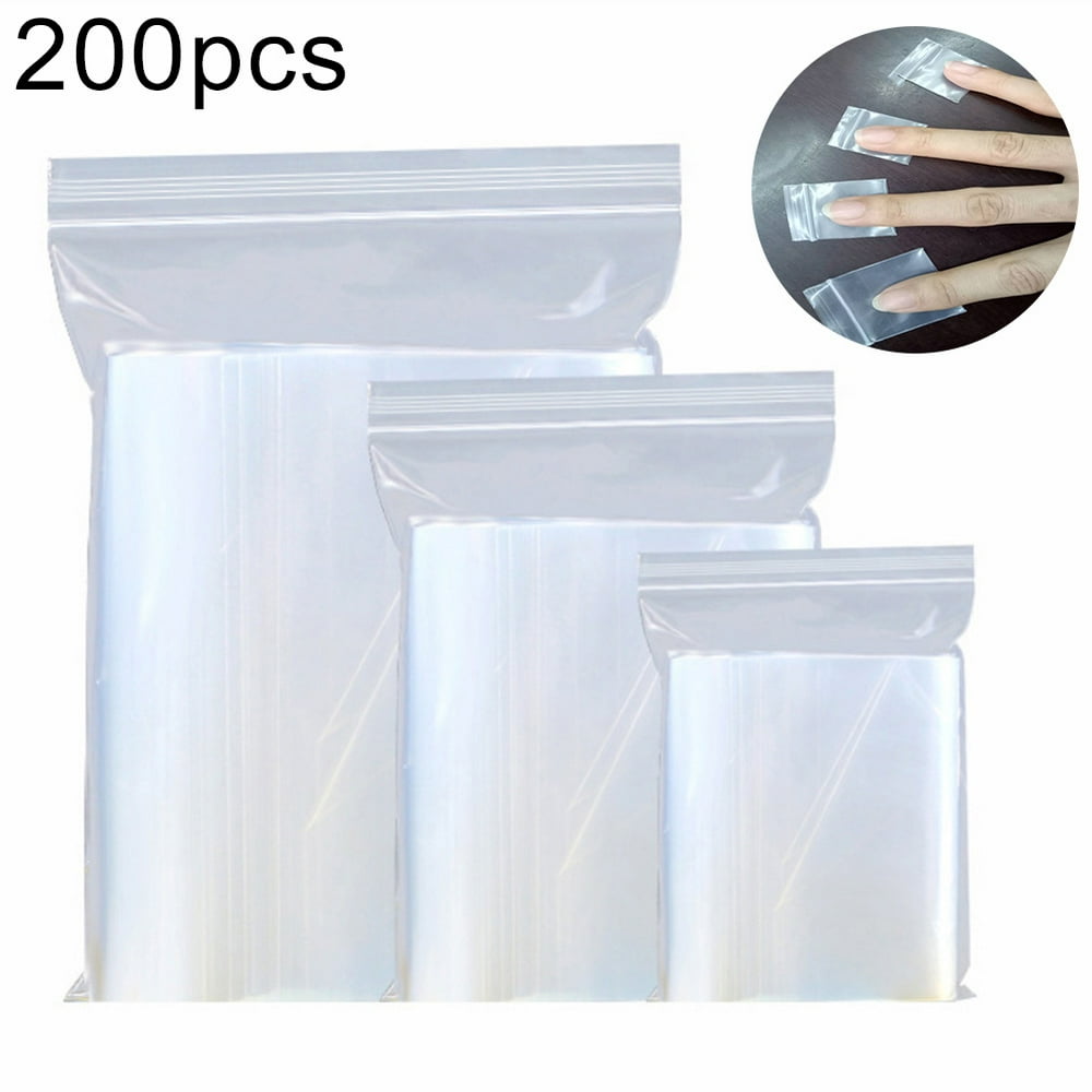 NUZYZ 200Pcs Plastic Transparent Coin Jewelry Food Storage Pouch ...