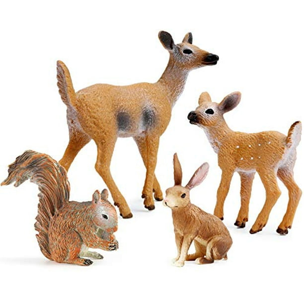 Fox Toy Figures Set Includes Arctic Fox & Red Foxes Figurines Cake Toppers  (5 )