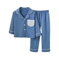 thumbnail image 4 of KVPLBQFD Baby Christmas Pajamas Christmas Clearance Sale Girls Satin Pajamas 6t Girls Clothes Girls 18 Month Clothes Newborn Onesies Girl Robe, Blue 6-7 Years, 4 of 4