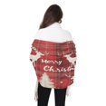thumbnail image 5 of BZSMCE Women Scarf Dark Red Plaid Pattern with Reindeer Simple Pattern Soft Warm Long Large Scarves, 5 of 9