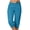 Blue plus size capri pants with pockets a1, variant on Cagogo Women Plus Size Capri Pants Elastic Waist Casual Cropped Pants with Pockets Solid Streetwear Activewear Lounge Trousers Summer Beach Work Clothes, Gray S