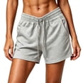 thumbnail image 2 of Kinrui Plus Size Sweat Shorts for Women Drawstring Elastic Waist Running Athletic Shorts with Pocket M-5XL, 2 of 7