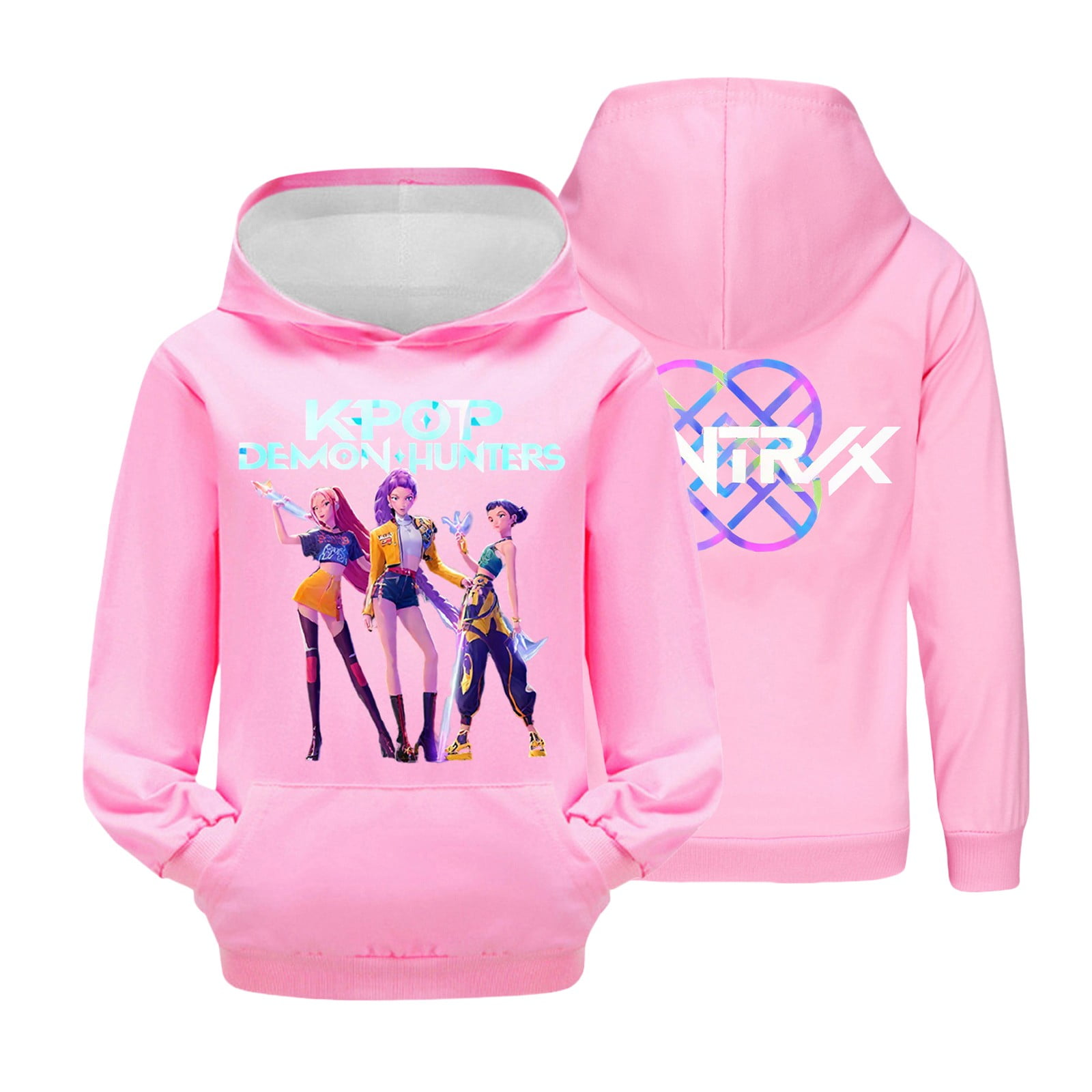 アイドル PIGGS_DEAR HUNTER TOUR Hoodie KINCHAN Girls' Kpop Demon Hunters Adjustable Ribbed Hood Pullover