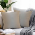 thumbnail image 2 of Throw Pillow Covers 20x20 Inch Set of 2, Beige Gray Ombre Waterproof Outdoor Pillow Covers, Modern Gradient Abstract Art Decorative Cushion Pillowcases for Couch, Sofa, Bed, Garden, Patio, 2 of 9
