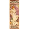 thumbnail image 2 of Mucha, Alphonse 11x24 Gold Ornate Wood Framed with Double Matting Museum Art Print Titled - La Dame aux Camelias, 2 of 4