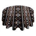 thumbnail image 4 of Round Waterproof Tablecloth 60×60 Inch, Boho Style Reusable Indoor/Outdoor Durable Table Cover for Party Kitchen Dinner Room Decor, 4 of 6