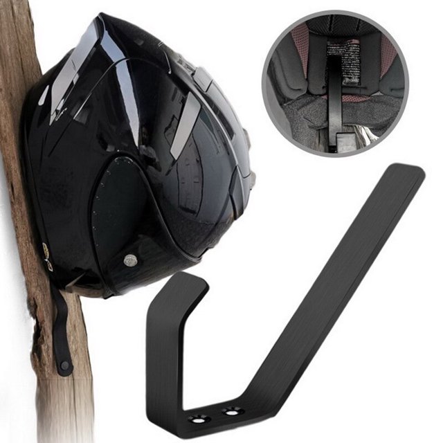 2 piezas de soporte de pared multiusos para motocicleta sombrero tela gancho de montaje en pared (negro)