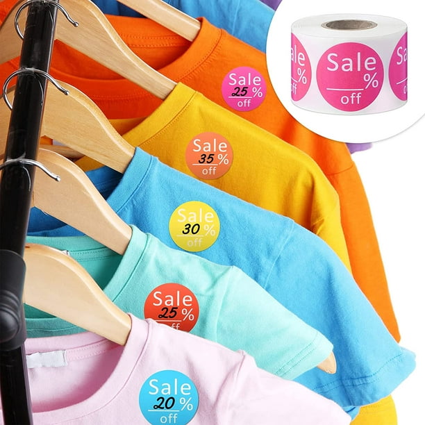 Sale Price Stickers,Price Tags for Retail Merchandise,1.5 Inch Round  Percent Off Labels,500 Pcs Per Roll.