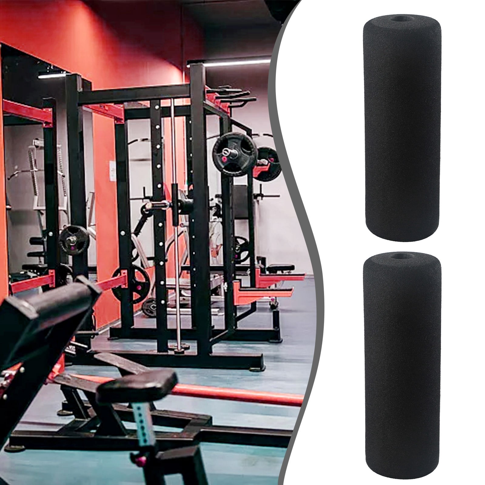 Foot Foam Pad Rollers Replacement for Leg Extension Weight Bench 200x90x48mm