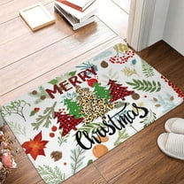 Vggrvlo Christmas Bath Rugs Mats Non Slip Extra Thick Chenille Shower Mat Rubber Backing Machine Washable Kitchen Mats Rugs Standing and Comfort Desk/Floor Mats for House Sink Office