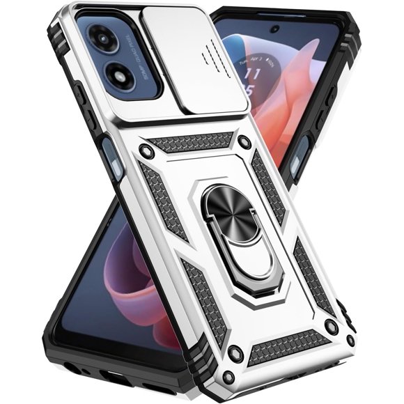 HCTian Military Grade Moto G Play 5G 2024 Case With Kickstand Slide Camera Cover Protection Shockproof for Motorola G 5G 2024 Phone