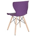 thumbnail image 3 of Flash Furniture Bedford Contemporary Design Purple Plastic Chair with Wooden Legs, 3 of 5