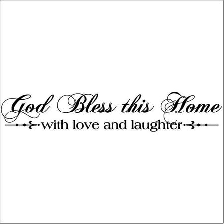 - God Bless This Home with Love and Laughter Wall Saying Vinyl Lettering Home Decor Decal Stickers Quotes