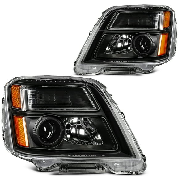 ECCPP Headlights for 2010-2015 for GMC Terrain Light Pair Headlight assembly Black Housing Clear Reflector GM2502350