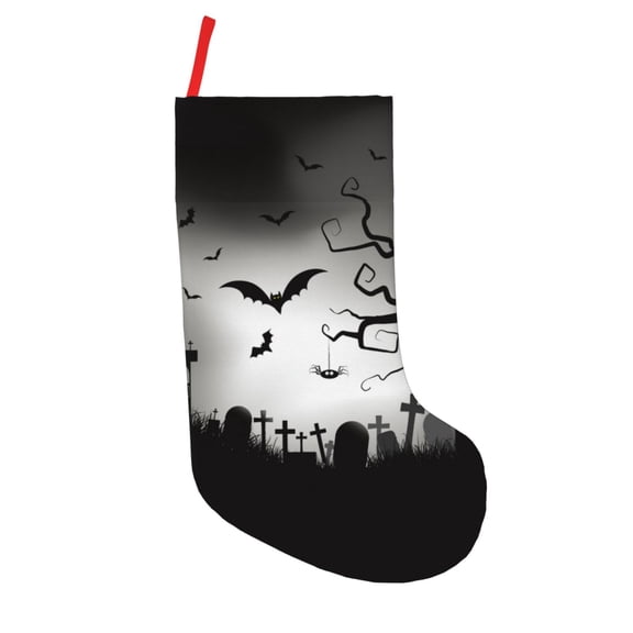 Picia Happy Halloween 1 for 18in Christmas Stockings, Xmas Stocking for Kids, Holiday and Family Stocking for Fireplace or Party Decoration
