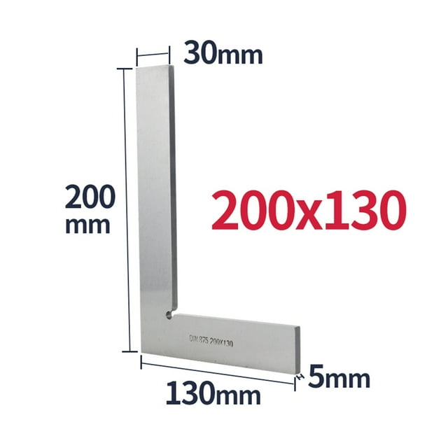 90 Degree Flat Edge Square Ruler Carpentry Square Woodworking Tools Metal Angle Measuring Tool Multi Try Square Gauge Set-Square ,Easy to Use