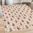 thumbnail image 1 of Owl Decorative Rug, Cartoon Style Illustration of Birds on the Branches Mysterious Woods Print, Quality Carpet for Bedroom Dorm and Living Room, 6 Sizes, Maroon Champagne, by Ambesonne, 1 of 4