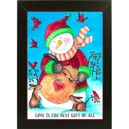 - The Holiday Aisle 'Loves Bird Seeds Snowman with Border' Print