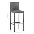thumbnail image 4 of vidaXL 9 Piece Outdoor Bar Set Poly Rattan and Wood Acacia Grey, 4 of 5