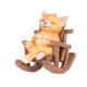 thumbnail image 2 of Mecedora Animal Estatua Pequeña Escultura Dibujos Animados Decorativo Micro Paisaje Gato amarillo, 2 of 9