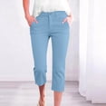 thumbnail image 2 of Womens Capri Pants,Women's Capri Pants Stretch Business Work Capris Casual Straight Leg Office Dress Pants Summer Pants, 2 of 9