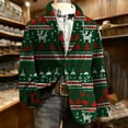 thumbnail image 2 of Lcziwo Christmas Blazers for Men Corduroy Holiday Party Printed Blazers 3 Button Casual Business Sport Coat Single Breasted Lapel Jackets Green,XL, 2 of 7