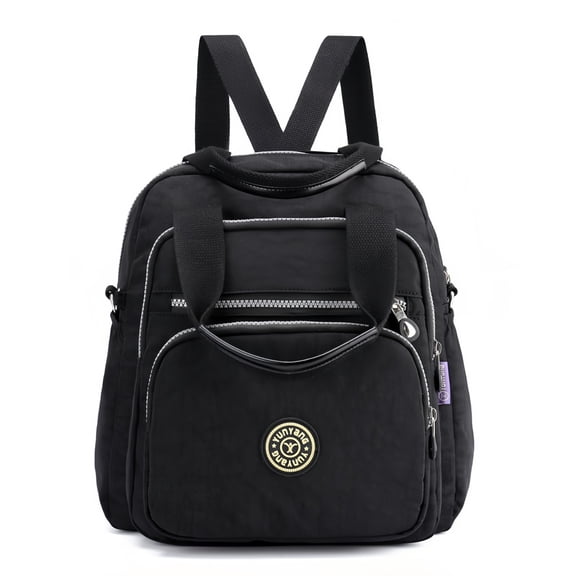 Women's Durable Nylon Backpack Travel Water Resistant Crossbody Shoulder Bag