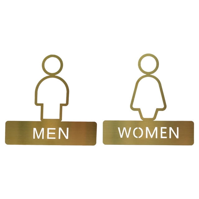 Letreros de baño Placa de metal simple Decoración Adhesivo masculino femenino Letrero de WC Letrero de baño 1 par