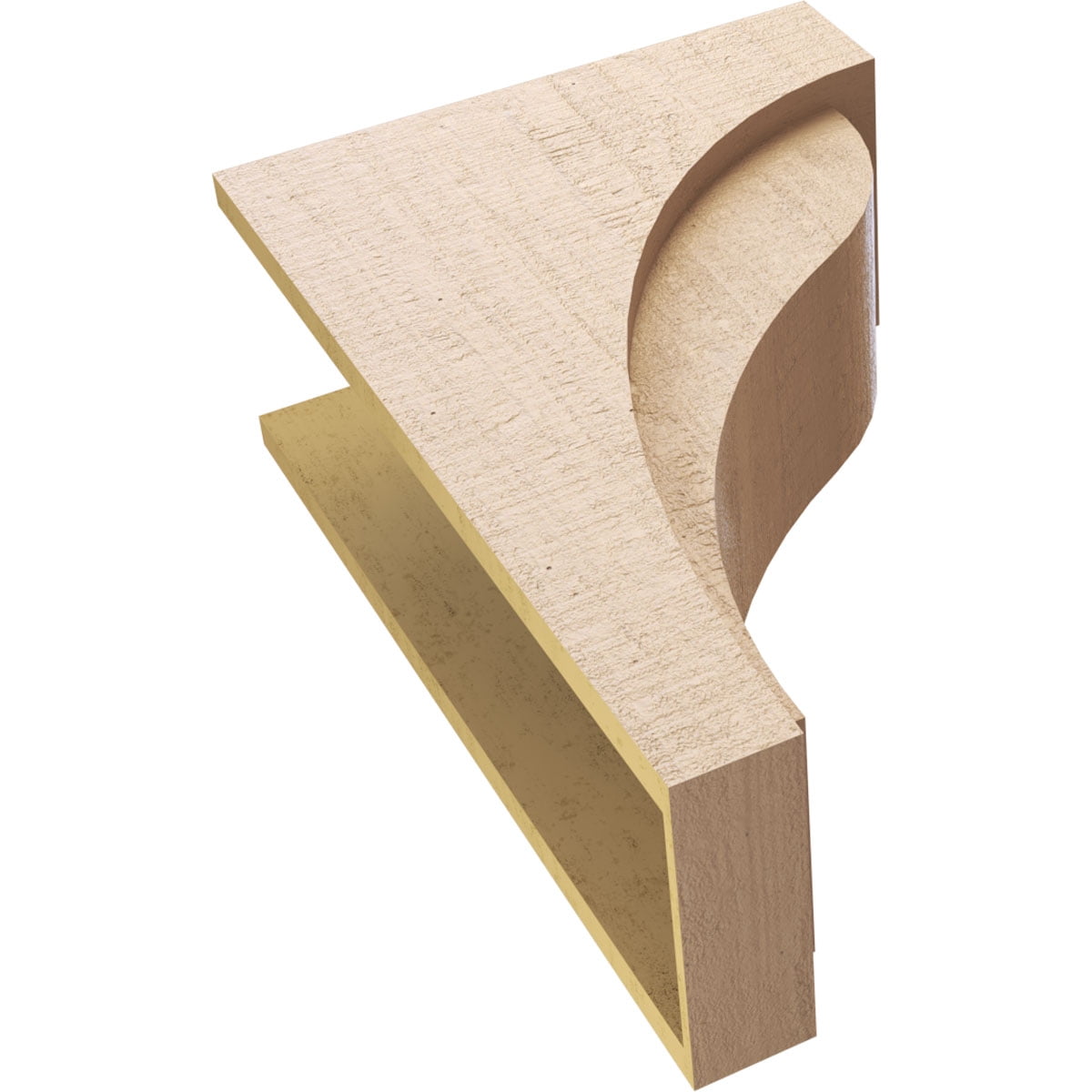 9"W x 18"D x 27"H Classic Helena Rough Cedar Woodgrain TimberThane Corbel, Primed Tan