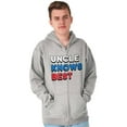 thumbnail image 3 of Uncle Knows Best Fathers Day Birthday Men's Big & Tall Graphic Zip Up Hoodie Brisco Brands 2X, 3 of 5