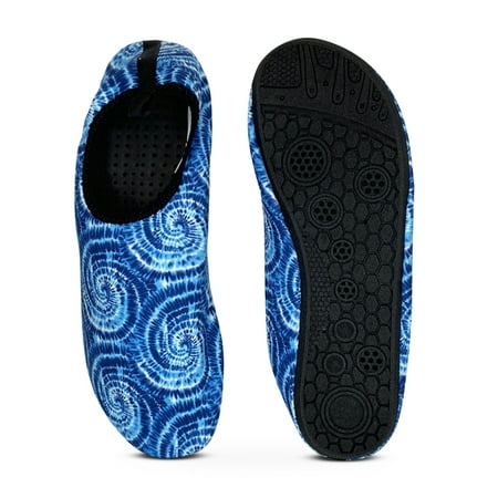 

NORTY Womens Barefoot Water Shoes Adult Female Pool Skins Blue Tie Dye 9