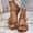 Brown, variant on Gspmoly Flats Shoes Women Dressy Comfortable, Women's Fashionable And Casual Summer New Style Solid Color Versatile Toe Buckle Strap Beach Roman Sandals Ballet Flats Shoes for Women Black 39