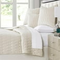 thumbnail image 2 of Michael Amini Niagara 4-piece Diamond Fabric King Quilt Set in Tan/Sand, 2 of 4