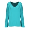 thumbnail image 7 of hotojiny Womens Plus Size Tops Casual Long Sleeve V Neck Comfy T Shirts Lounge Baggy Lightweight Soft Blouse, 7 of 7