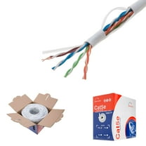 1000ft CAT5e UTP Solid 350Mhz Ethernet LAN Cable 24AWG RJ45 Network Wire Bulk Cat5 (Unshielded (UTP), White)