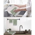 thumbnail image 5 of Sage Green Pine Leaves Kitchen Dish Towels for Drying Dishes Set of 2, Abstract Art Geometric Gray Plaid Waffle Weave Microfiber Hand Tea Bathroom Towels Quick Dry & Absorbent Towel 15.7x23.6, 5 of 7