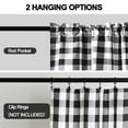thumbnail image 5 of XWZO Room Darkening Window Curtain Panels Set of 3, Plaid Tier and Valance Semi Curtains for Bedroom/Kitchen/Cafe/Small Window, Black, 60W x 18L (1 Panel) + 29W x 36L (2 Panels), 5 of 8