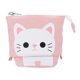 thumbnail image 3 of Estuche para lápices infantil CLLC con forma de gato, estuche desplegable para lápices y maquillaje, organizador de cosméticos infantil con soporte para bolígrafos, regalo navideño (rosa), 3 of 8