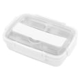 thumbnail image 2 of 4 compartiments 304 Boîte à lunch compartimentée pour étudiants Conteneurs alimentaires en acier inoxydable Portable Bento Vaisselle École Bureau(blanche), 2 of 14