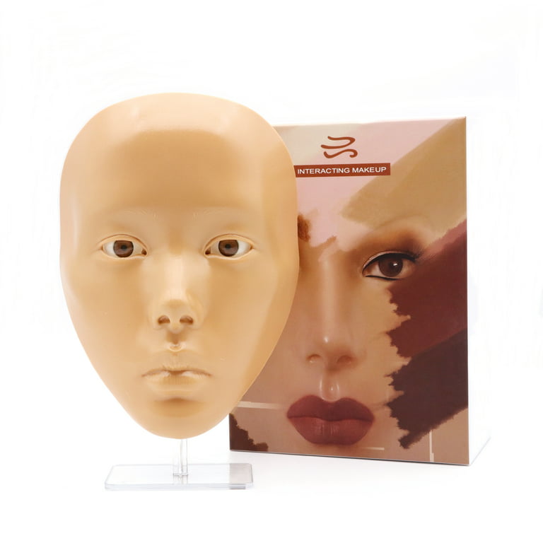 Sixdian Silicone Bionic Skin Makeup Practice Face Plate Beginner Artist Eye  Makeup Training （Skin Color） 