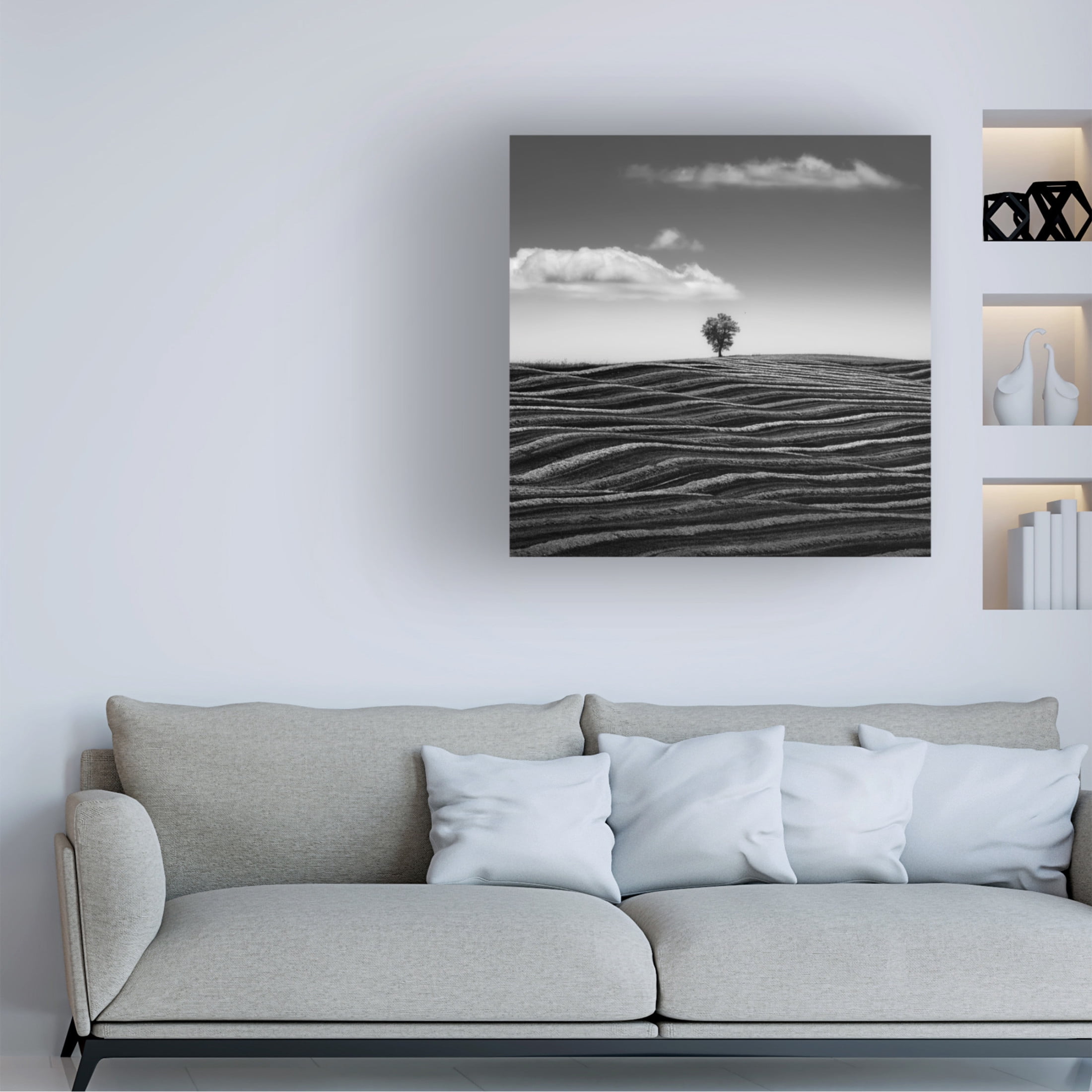 Canvas Wall Art - Thomas De Franzoni 'Empire Of Loneliness' Wall Art for Living Room, Bedroom, or Office D?cor by Trademark Fine Art - 18 x 18 Inches