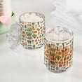 thumbnail image 2 of Yayeee 4 Pack Qtip Holder Bathroom Cotton Swab Canister with Lid Clear Dispenser Set, Green Vegetables Pattern, 2 of 6
